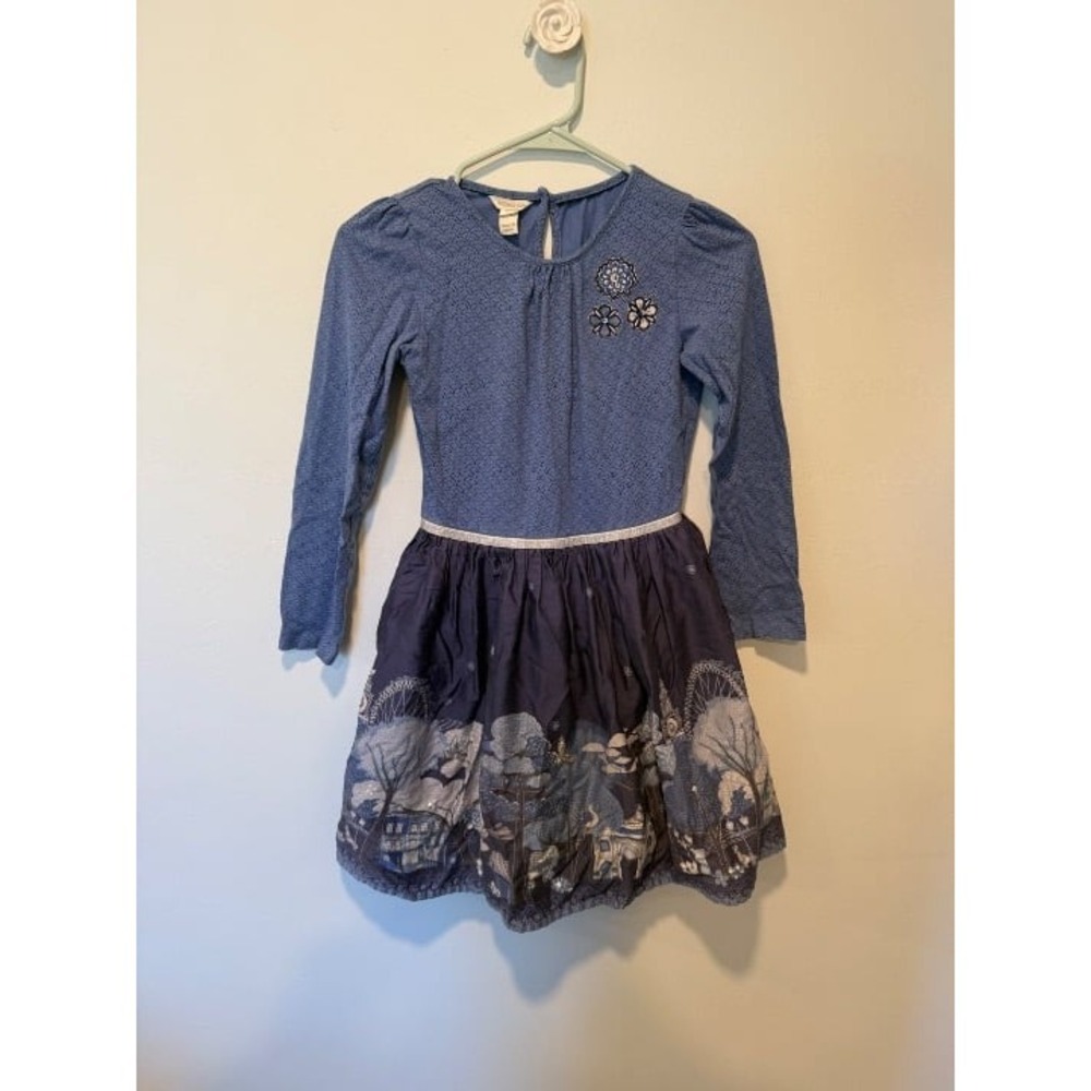 Monsoon 12-13Y Long Sleeve Dress Blue